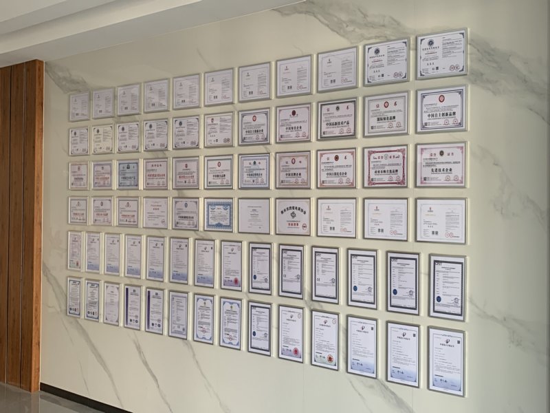 Factory qualification certificate wall