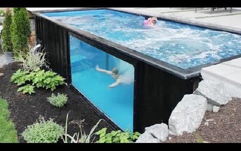 DIY shipping container pool