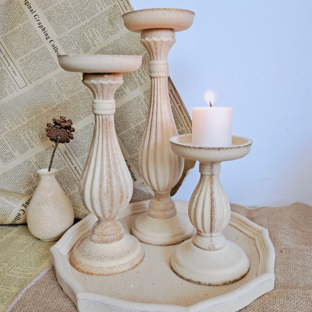 Vintage wooden candle stand