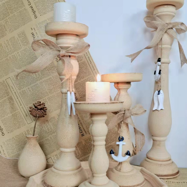 Vintage wooden candle stand