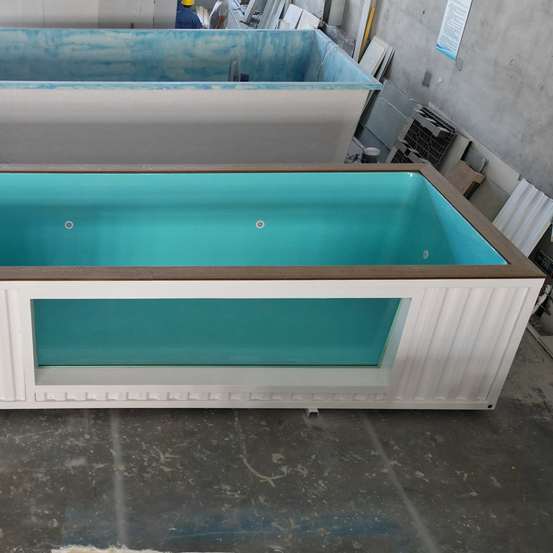 21.98ft×7.22ft×4.27ft White Split Container Pool