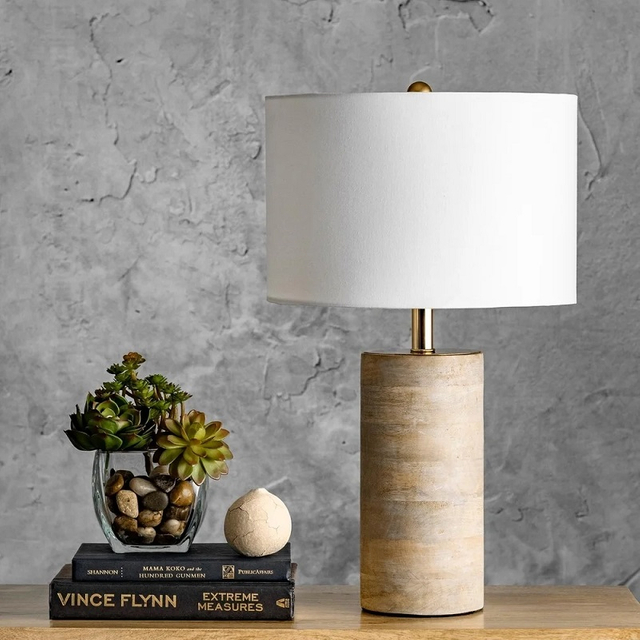 American simple log bedside lamp