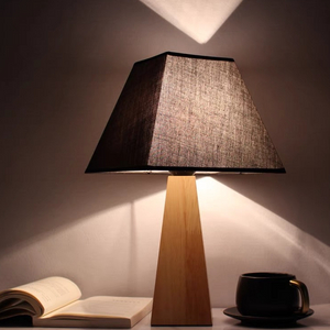 Solid wood bedside lamp