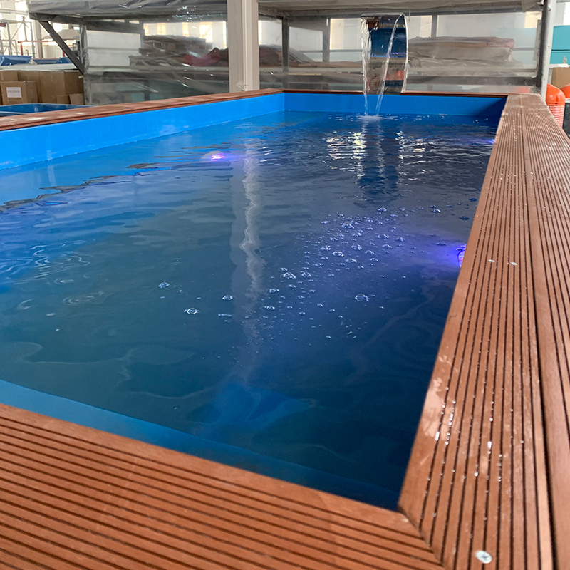 18.7ft×7.2ft×5.6ft Container Pool with Curved Waterfall