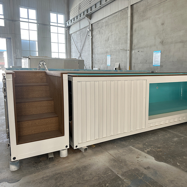 21.98ft×7.22ft×4.27ft White Split Container Pool
