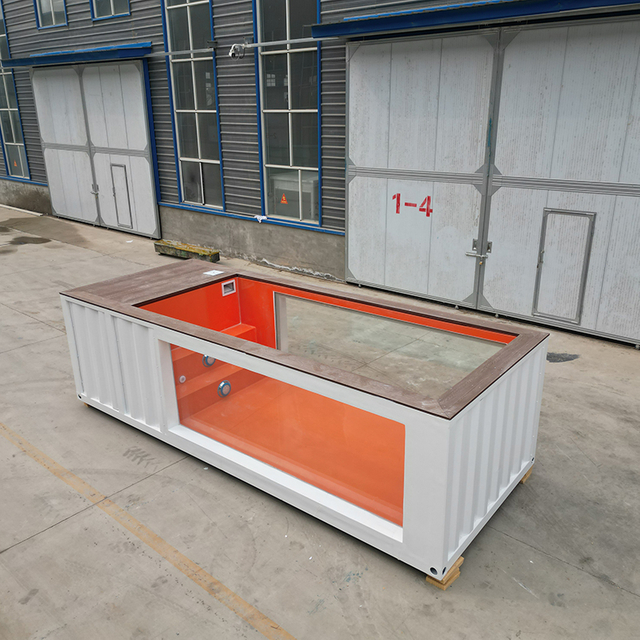  White & Orange Container Pool (18×7.2×4.9ft)