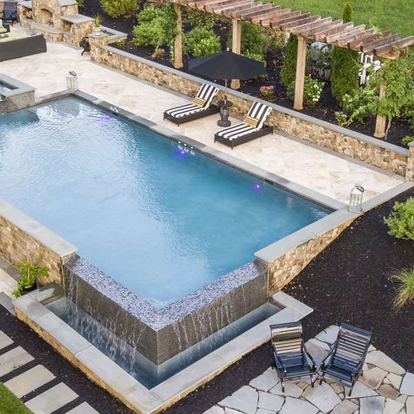 Fiberglass Pool Shells 14ft x 7.4ft x 4.6ft-On A Slope