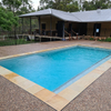 Rectangular swimming pool made of fiberglass