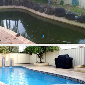 Custom fiberglass pool in different shapes