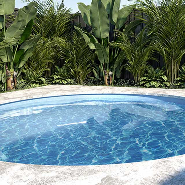Relax with the round spa Fiberglass pool