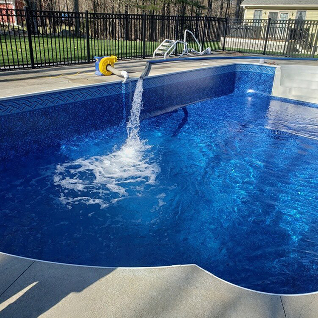 Irregular cashew glass steel pool