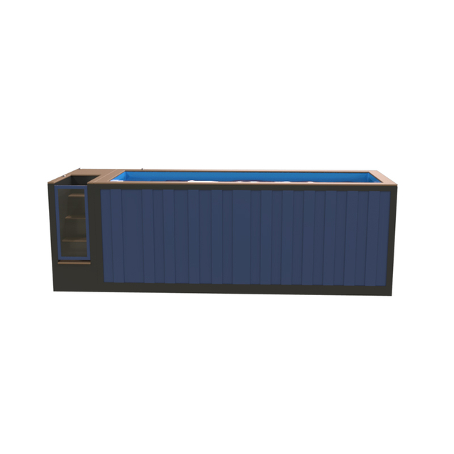 Thermostatic container pool with clear Windows