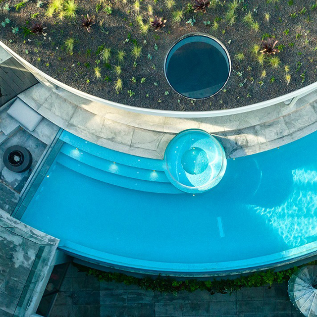 Long FRP pool Irregular shaped pool
