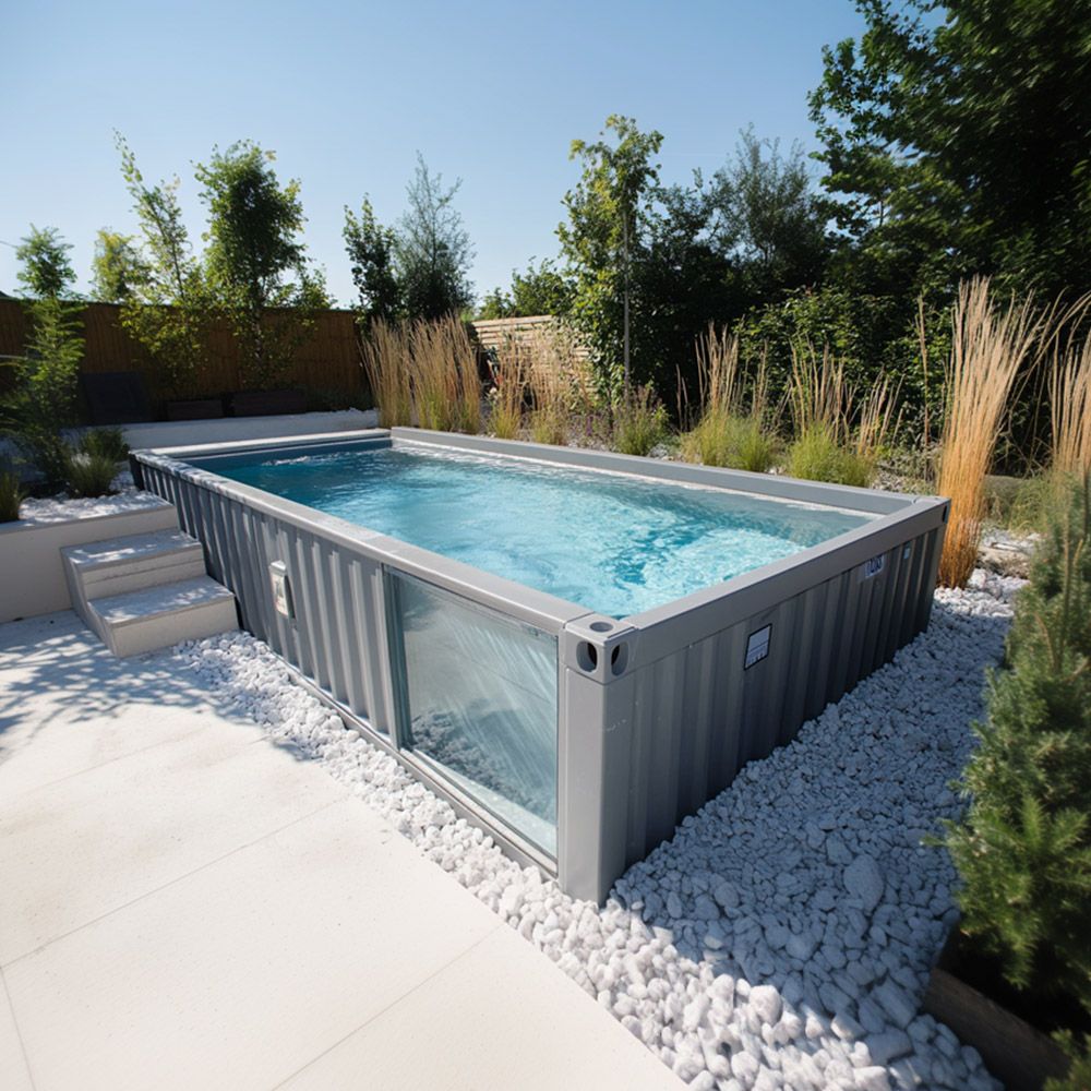 Container Pool 16.73ft × 7.38ft × 5.25ft- In-Ground