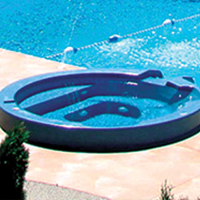 Relax with the round spa Fiberglass pool