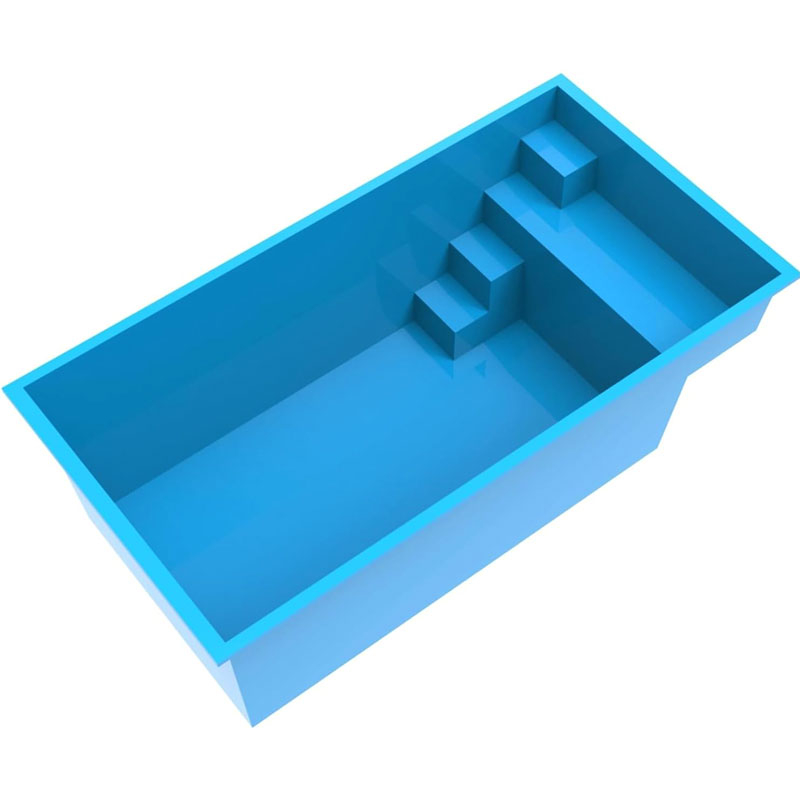 Fiberglass Pool Shells for Inground Pools | Fast Installation, Saltwater & Weather Resistant Rectangular (14.1' x 7.38' x 4.59')
