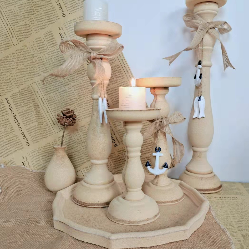 Vintage wooden candle stand