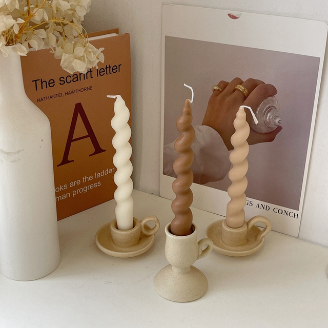 Ins vegan ceramic candle holder