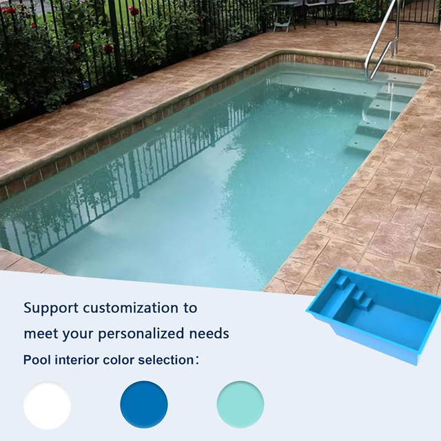 Fiberglass Pool Shells for Inground Pools | Fast Installation, Saltwater & Weather Resistant Rectangular (14.1' x 7.38' x 4.59')