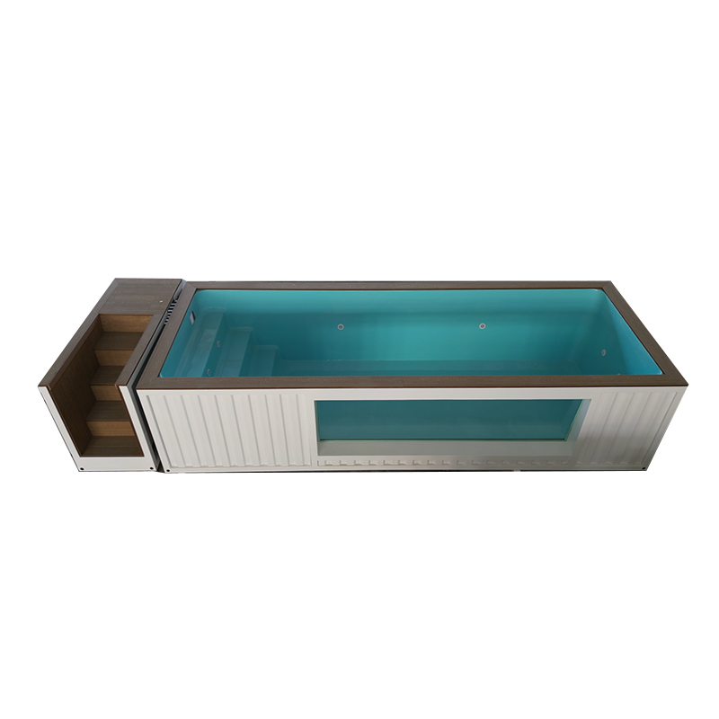 21.98ft×7.22ft×4.27ft White Split Container Pool