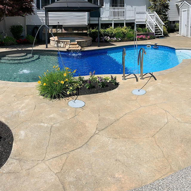Custom fiberglass pool in different shapes